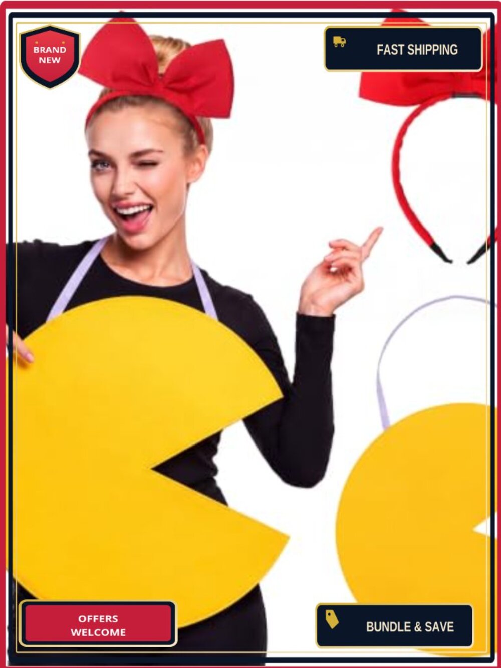 Video Game Character Costume Accessory Set Headband Neck Hanging Decoration
